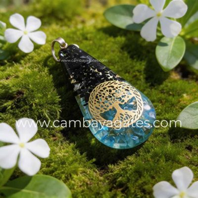 Buy Black Tourmaline Turquoise Orgone Pendant from Cambay Agates