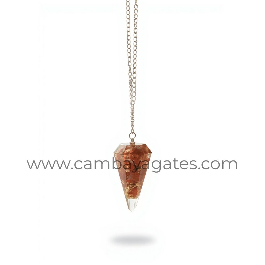 Buy Orgone Red Jasper Pendulum from Cambay Agates