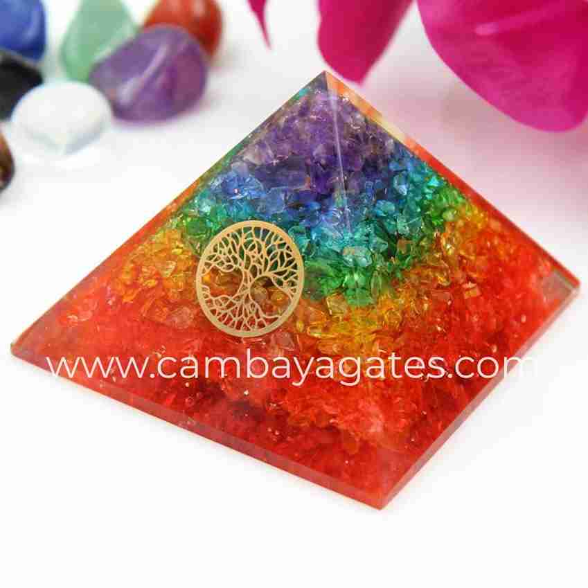 Shop 7 Chakra Orgone Pyramid Online from Cambay Agates