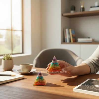 Shop online Nubian 7 Chakra Orgone Pyramid from Cambay Agates