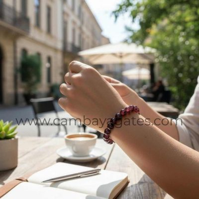 Shop Garnet Gemstone Bracelet now from Cambay Agates